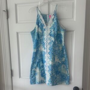 Lilly Pulitzer Blue and White Patterned Dress